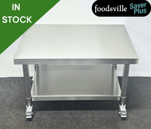 NEW Foodsville Saver Plus 900mm Stainless Steel Table On Wheels
