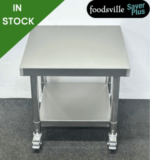 NEW Foodsville Saver Plus 600mm Stainless Steel Table On Wheels