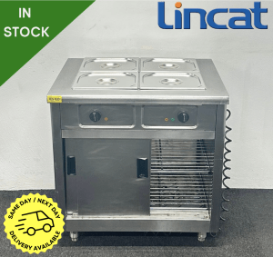 Used Lincat 2 x 1/1 GN Wet Heat Bain Marie & Hot Cupboard - Includes G/N Containers!