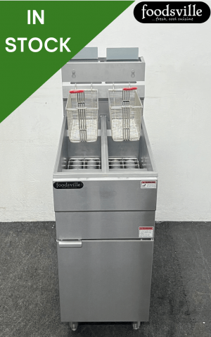 NEW Foodsville 400mm 2 Pan 2 Basket High Output Fryer - Available on Natural Gas or LPG