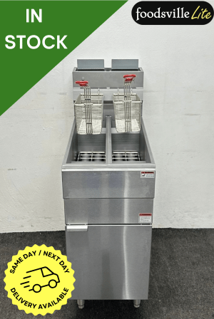 NEW Foodsville Lite 400mm 2 Pan 2 Basket High Output Fryer - Available on Natural Gas or LPG - Hire it Buy it