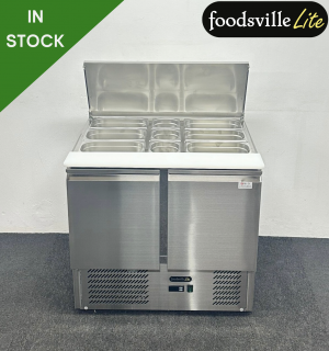 NEW Foodsville Lite 900mm 2 Door Saladette Fridge - Includes Gastronorm Containers!