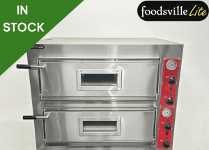 NEW Foodsville Lite 975mm 4+4 Double Stone Deck Pizza Oven - Three Phase Electric