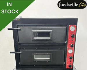 NEW Foodsville Lite 975mm 4+4 Double Stone Deck Pizza Oven - Three Phase Electric