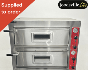 NEW Foodsville Lite 975mm 4+4 Double Stone Deck Pizza Oven - Single Phase Electric