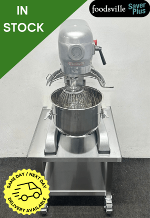 NEW Foodsville Saver Plus 20 Litre Planetary Mixer with Stainless Steel Bowl, Whisk, Beater and Dough Hook, On Mobile Stand – 13 Amp Plug In & Go!