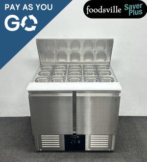 Pay As You Go: New Foodsville Saver Plus 900mm 2 Door Saladette Fridge – Includes Gastronorm Containers!
