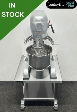NEW Foodsville Saver Plus 20 Litre Planetary Mixer with Stainless Steel Bowl, Whisk, Beater and Dough Hook, On Mobile Stand – 13 Amp Plug In & Go!