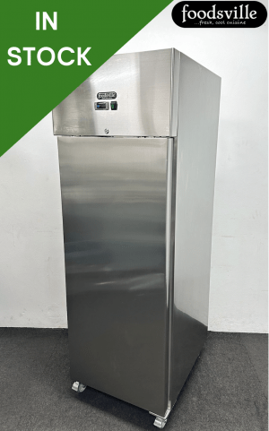NEW Foodsville Upright Stainless Steel 600 Litre Freezer With Digital Temperature Display, On Wheels