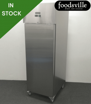 NEW Foodsville Upright Stainless Steel 600 Litre Freezer With Digital Temperature Display, On Wheels