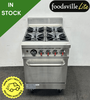 NEW Foodsville Lite 600mm Stainless Steel 4 Ring Cooker & Oven, On Wheels – Available On Natural Gas or LPG