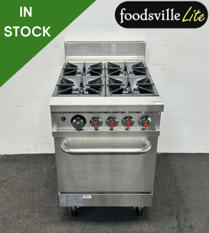 NEW Foodsville Lite 600mm Stainless Steel 4 Ring Cooker & Oven, On Wheels – Available On Natural Gas or LPG