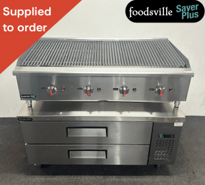 FOODSVILLE COMBINATION: NEW Gas Chargrill On Double Drawer CHILLED Chef Base