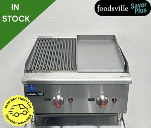 NEW Foodsville Saver Plus 600mm Countertop 1/2 Chargrill 1/2 Griddle – Available on Natural Gas or LPG