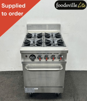 NEW Foodsville Lite 600mm Stainless Steel 4 Ring Cooker & Oven, On Wheels – Available On Natural Gas or LPG