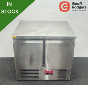 Used 900mm 2 Door Flat Top Counter Fridge