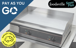 Pay As You Go: New Foodsville Saver Plus 760mm Countertop Chrome Top Mirror Griddle – 13 Amp Plug In & Go!