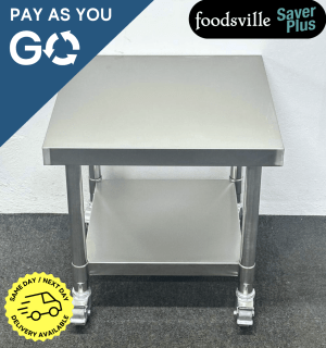 Pay As You Go: New Foodsville Saver Plus 600mm Stainless Steel Table, On Wheels