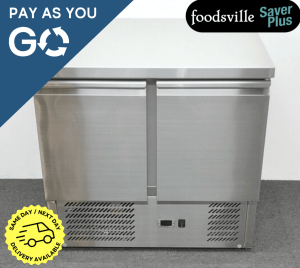 Pay As You Go: New Foodsville Saver Plus 900mm 2 Door Flat Top Counter Fridge