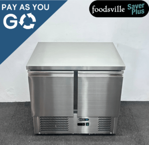 Pay As You Go: New Foodsville Saver Plus 900mm 2 Door Flat Top Counter Fridge