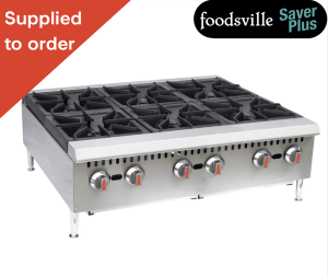 NEW Foodsville Saver Plus Heavy Duty Six Burner Countertop Hob - Available On Natural Gas Or LPG