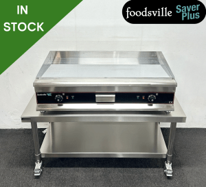 NEW Foodsville Saver Plus 1000mm Countertop Chrome Top Mirror Electric Griddle On Mobile Stand - 13 Amp Plug In & Go!