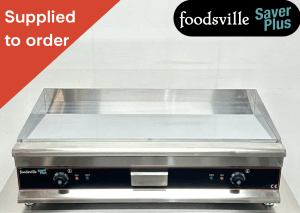 NEW Foodsville Saver Plus 1000mm Countertop Chrome Top Mirror Electric Griddle - 13 Amp Plug In & Go!