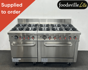 NEW Foodsville Lite 1515mm Stainless Steel 10 Ring Twin Cooker & Twin Oven, On Wheels – Available On Natural Gas or LPG