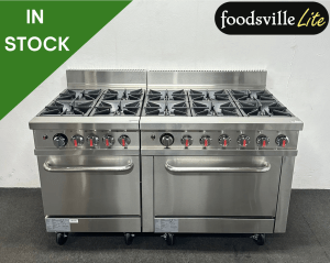 NEW Foodsville Lite 1515mm Stainless Steel 10 Ring Twin Cooker & Twin Oven, On Wheels – Available On Natural Gas or LPG