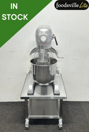 NEW Foodsville Lite 30 Litre Planetary Mixer with Stainless Steel Bowl, Whisk, Beater and Dough Hook, On Mobile Stand – 13 Amp Plug In & Go!