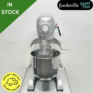 NEW Foodsville Saver Plus 30 Litre Planetary Mixer with Stainless Steel Bowl, Whisk, Beater and Dough Hook – 13 Amp Plug In & Go!