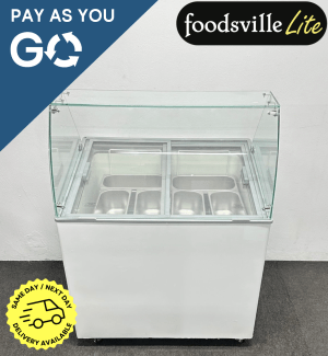 Pay As You Go: New Foodsville Lite 910mm 6-Scoop Hard Ice Cream Display Cabinet, On Wheels