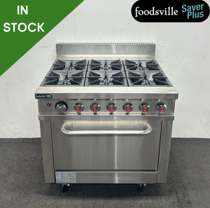 NEW Foodsville Saver Plus 915mm Stainless Steel 6 Ring Cooker & Oven, On Wheels – Available On Natural Gas or LPG