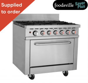 NEW Foodsville Saver Plus 915mm Stainless Steel 6 Ring Cooker & Oven, On Wheels – Available On Natural Gas or LPG