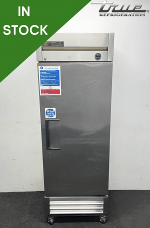 Used True 650 Litre Stainless Steel Upright Fridge, On Wheels