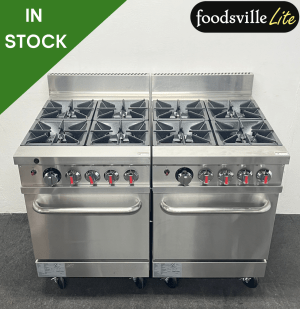 NEW Foodsville Lite 1200mm Stainless Steel 8 Ring Twin Cooker & Twin Oven, On Wheels – Available On Natural Gas or LPG