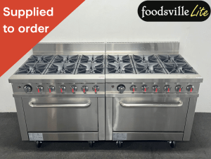 NEW Foodsville Lite 1830mm Stainless Steel 12 Ring Twin Cooker & Twin Oven, On Wheels – Available On Natural Gas or LPG