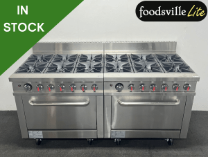 NEW Foodsville Lite 1830mm Stainless Steel 12 Ring Twin Cooker & Twin Oven, On Wheels – Available On Natural Gas or LPG