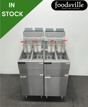 NEW Foodsville 800mm 4 Pan 4 Basket High Output Fryer - Available On Natural Gas Or LPG