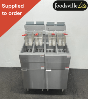 NEW Foodsville Lite 800mm 4 Pan 4 Basket High Output Fryer - Available On Natural Gas Or LPG