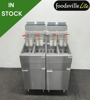 NEW Foodsville Lite 800mm 4 Pan 4 Basket High Output Fryer - Available On Natural Gas Or LPG