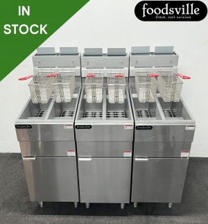 NEW Foodsville 1200mm 6 Pan 6 Basket High Output Fryer - Available On Natural Gas Or LPG