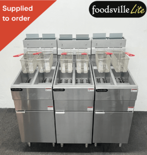 NEW Foodsville Lite 1200mm 6 Pan 6 Basket High Output Fryer - Available On Natural Gas Or LPG