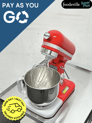 Pay As You Go: New Foodsville Saver Plus 7 Litre Planetary Mixer with Stainless Steel Bowl, Whisk, Beater and Dough Hook – 13 Amp Plug In & Go!