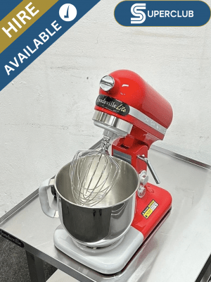 SuperClub Hire: NEW Foodsville Lite 7 Litre Planetary Mixer with Stainless Steel Bowl, Whisk, Beater and Dough Hook – 13 Amp Plug In & Go!