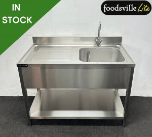 NEW Foodsville Lite 1200mm Stainless Steel Single Bowl Sink With Undershelf - Left Hand Drainer. Includes Taps!