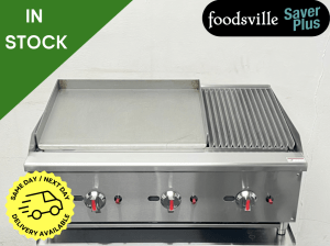 NEW Foodsville Saver Plus 900mm Countertop 2/3 Griddle 1/3 Chargrill – Available on Natural Gas or LPG