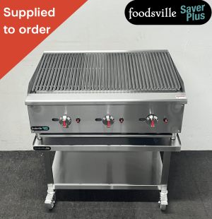 NEW Foodsville Saver Plus 900mm Countertop Chargrill On Mobile Stand – Available on Natural Gas or LPG