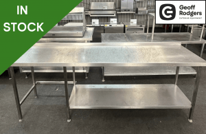 Used 2495mm Stainless Steel Dishwasher Table With Undershelf