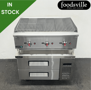 FOODSVILLE COMBINATION: NEW Gas Chargrill On Double Drawer CHILLED Chef Base
